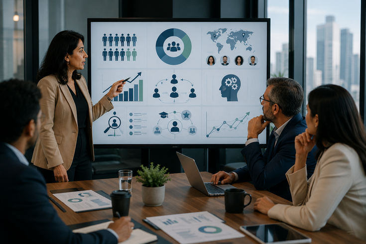 CHRO presenting a future-proof talent strategy built on three pillars: structured hiring, hiring data governance, and funnel accountability for enterprise organizations in 2026