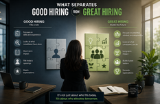 Enterprise hiring leaders comparing good and great hiring through structured governance, consistency, and quality of hire