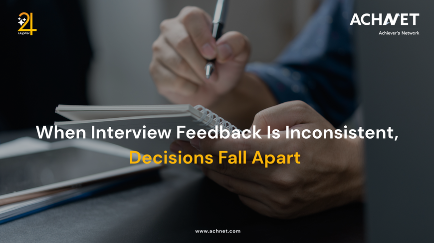 Hiring team reviewing inconsistent interview feedback during candidate evaluation