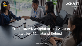 Evidence-based hiring framework transforming interview opinions into structured candidate evaluation data