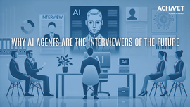 A minimalistic 2D digital illustration depicting an AI-powered interview assistant conducting an interview, with a candidate seated in front of a sleek computer screen while the AI system analyzes responses in real time. The background is modern and clean, symbolizing efficiency in structured hiring.